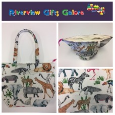 Large Tote Bag With Zip - Safari